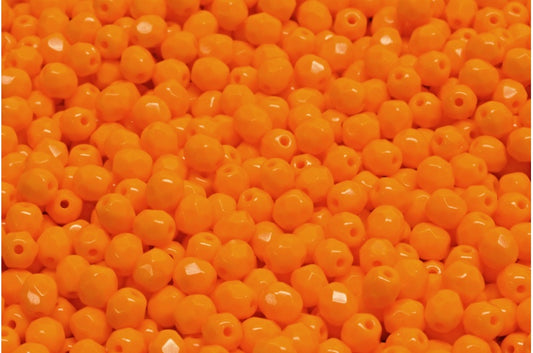 Fire Polished Faceted Beads Round, Opaque Yellow (93110), Bohemia Crystal Glass, Czech Republic