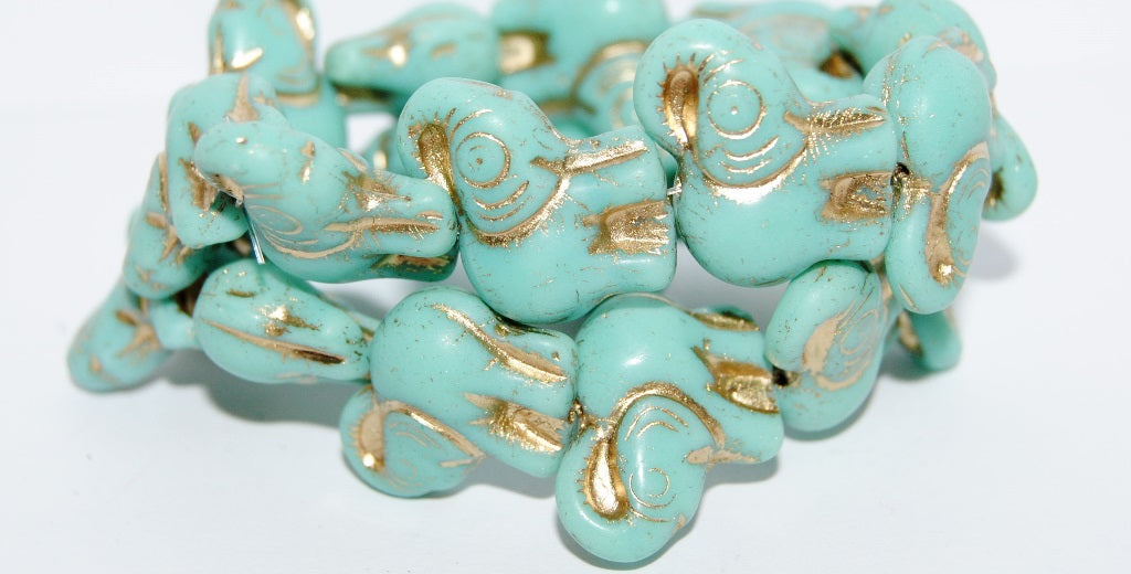 Elephant Animal Pressed Glass Beads, (63130Mix 54202), Glass, Czech Republic