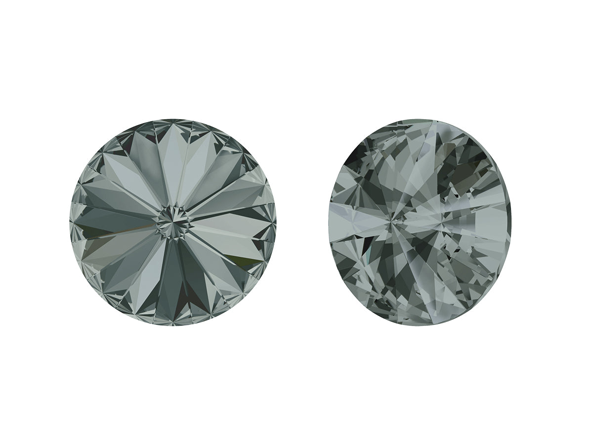 SWAROVSKI CRYSTALS Stones Rivoli 1122 Chaton Black Diamond Glass Austria
