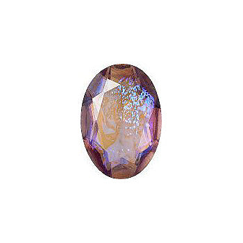 Oval Faceted Pointed Back (Doublets) Crystal Glass Stone, Violet 8 Mexico Opals (Mex-20), Czech Republic