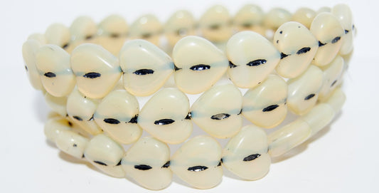 Heart Pressed Glass Beads, Opal Orange 46769 (11000 46769), Glass, Czech Republic