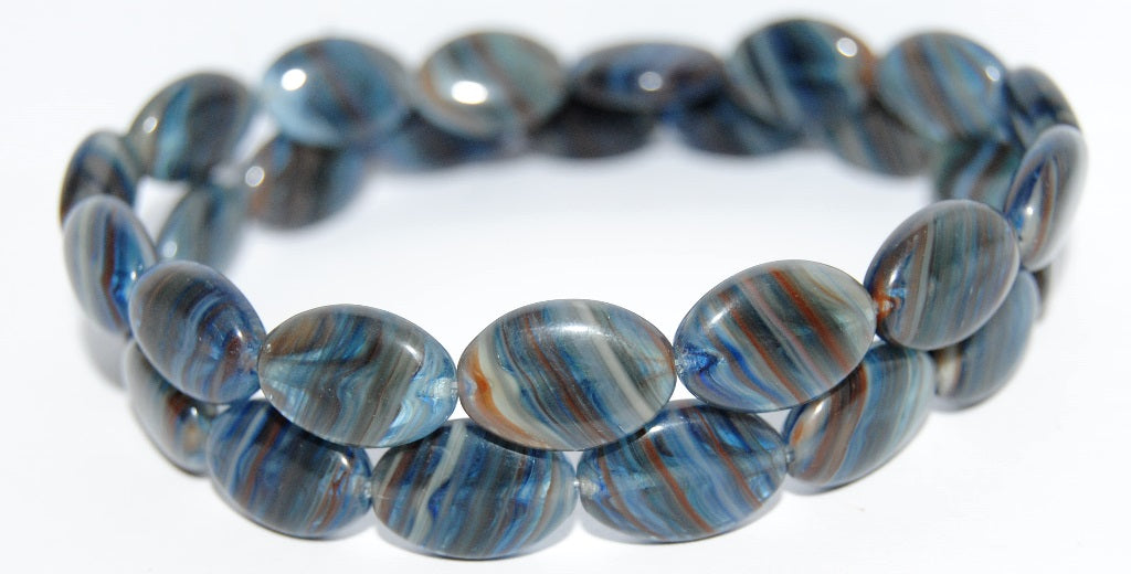 Oval Pressed Glass Beads, (Xxxxx), Glass, Czech Republic