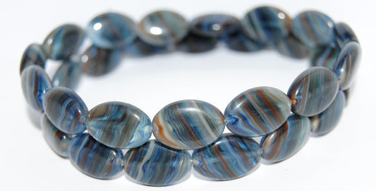 Oval Pressed Glass Beads, (Xxxxx), Glass, Czech Republic
