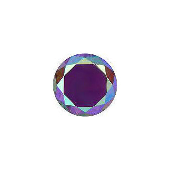 Round Faceted Pointed Back (Doublets) Crystal Glass Stone, Violet 11 Transparent With Ab (20020-Abt-Ho), Czech Republic