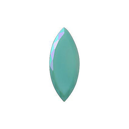 Navette Faceted Pointed Back (Doublets) Crystal Glass Stone, Turquoise 2 Opaque With Ab, Polished (63122-Abp), Czech Republic