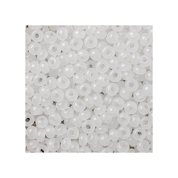 Rocailles PRECIOSA seed beads Opal White Glass Czech Republic