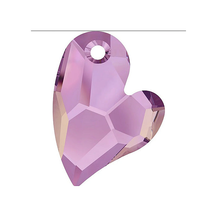 SWAROVSKI ELEMENTS pendant Devoted 2 U Heart 6261 crystal stone with hole Crystal Lilac Shadow Glass Austria