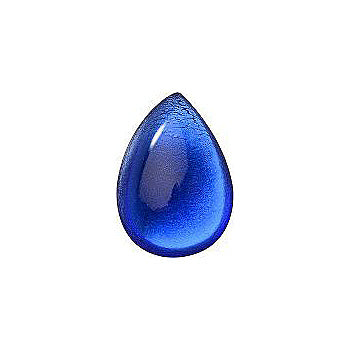Pear Cabochons Flat Back Crystal Glass Stone, Blue 3 With Silver (30079), Czech Republic