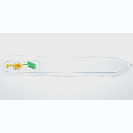 Nail Files Double-Sided, 13.5 mm (YELLOW-FLOWER), Czech Glass