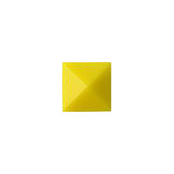 Square Faceted Flat Back Crystal Glass Stone, Yellow 11 Opaque (83012), Czech Republic