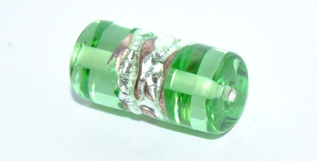 Czech Glass Hand Made Roller Tube Lampwork Beads, (M), Glass, Czech Republic