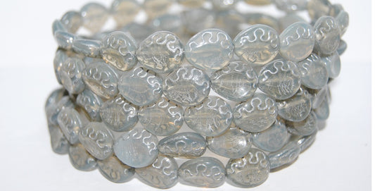 Tear Oval Pressed Glass Beads, (41000 54201), Glass, Czech Republic