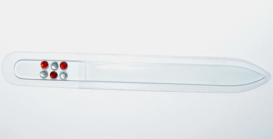 Glass Nail Files With Red Rhinestones Double-Sided, (), Glass, Czech Republic