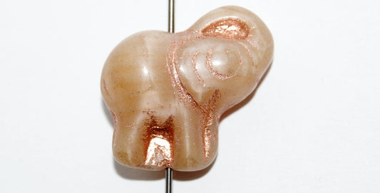 Elephant Animal Pressed Glass Beads, (17006 54200), Glass, Czech Republic