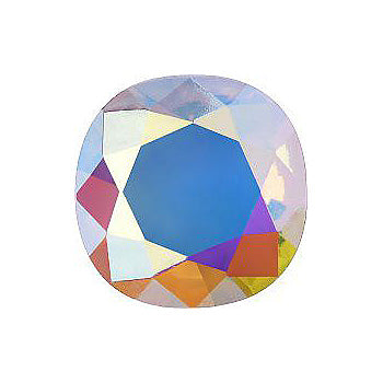 Rounded Square Faceted Pointed Back (Doublets) Crystal Glass Stone, White 8 Transparent With Ab (000300-Abt), Czech Republic