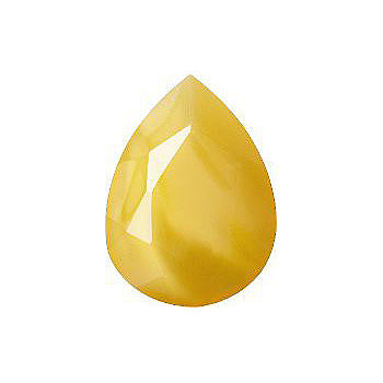 Pear Faceted Pointed Back (Doublets) Crystal Glass Stone, Yellow 8 Pearl Colours (08400), Czech Republic