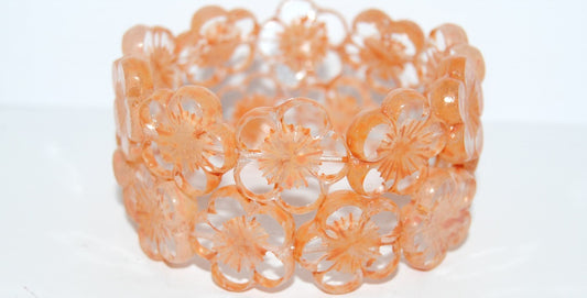 Table Cut Flower Beads Hibiscus, (21 43606 Lava Glass), Glass, Czech Republic