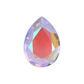 Pear Faceted Pointed Back (Doublets) Crystal Glass Stone, Violet 19 Transparent With Ab (20210-Abt), Czech Republic