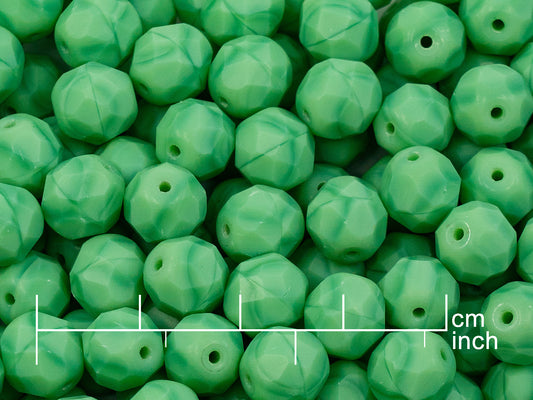 OUTLET 10 grams Faceted Round Fire Polished Beads, 8 x 8 mm, 52100 Matte (52100-84110), Glass, Czech Republic