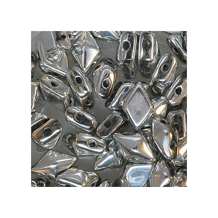 DIAMONDUO glass two-hole beads rhombus gemduo Silver Glass Czech Republic