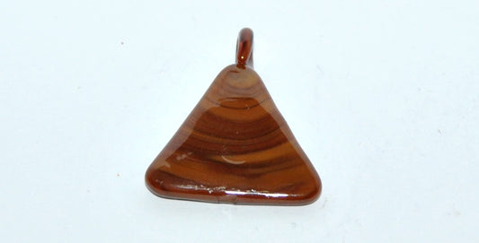 Czech Glass Hand Made Triangle Lampwork Pendant, (3630 E), Glass, Czech Republic