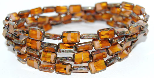 Table Cut Rectangle Beads, (90027402 43400), Glass, Czech Republic