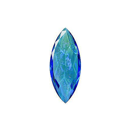 Navette Faceted Pointed Back (Doublets) Crystal Glass Stone, Blue 14 Mexico Opals (Mex-10), Czech Republic