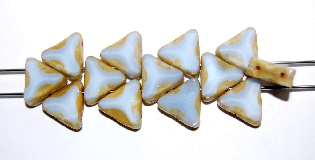 Table Cut Triangle Beads With 2 Holes, 2Hole 36000 Travertin (2Hole 36000 86800), Glass, Czech Republic