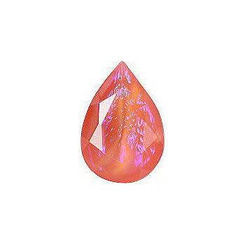 Pear Faceted Pointed Back (Doublets) Crystal Glass Stone, Pink 18 Mexico Opals (16913), Czech Republic