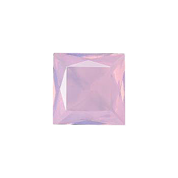Square Faceted Pointed Back (Doublets) Crystal Glass Stone, Pink 8 Milky Colours (Milky-Pink), Czech Republic