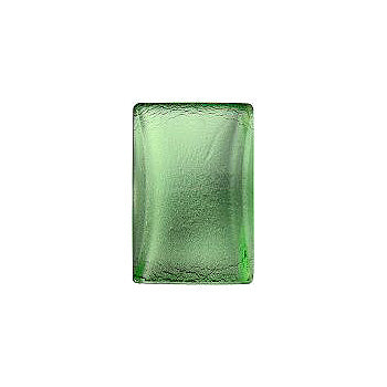 Rectangle Cabochons Flat Back Crystal Glass Stone, Light Green 2 With Silver (50579), Czech Republic