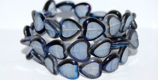 Table Cut Heart Beads, (8601 29900B), Glass, Czech Republic