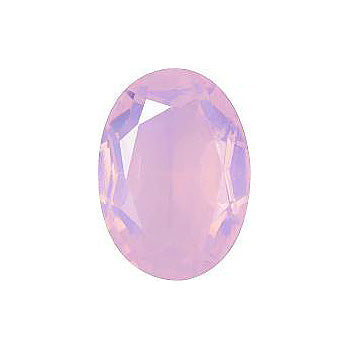 Oval Faceted Pointed Back (Doublets) Crystal Glass Stone, Pink 15 Milky Colours (Milky-Pink), Czech Republic