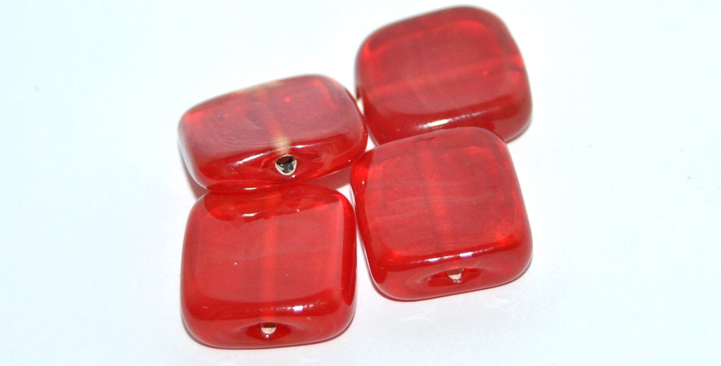 Czech Glass Hand Made Square Lampwork Beads, (F), Glass, Czech Republic