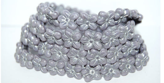 Flower Pressed Glass Beads, (24010 54201), Glass, Czech Republic
