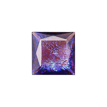 Square Faceted Pointed Back (Doublets) Crystal Glass Stone, Violet 17 Mexico Opals (Mex-19), Czech Republic
