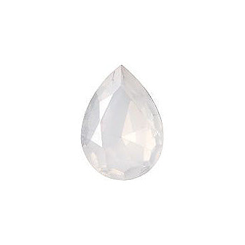 Pear Faceted Pointed Back (Doublets) Crystal Glass Stone, White 1 Milky Colours (Milky-White-Gf), Czech Republic