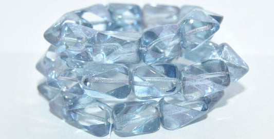 Table Cut Meteorite Beads, Crystal Luster Blue Full Coated (30 14464), Glass, Czech Republic