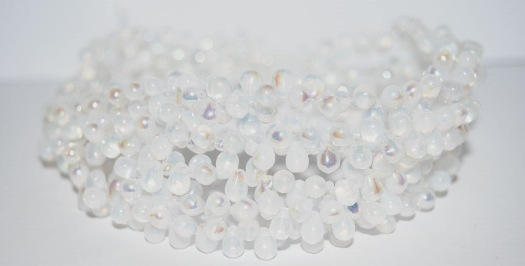 Pear Drop Pressed Glass Beads, (1000 Ab), Glass, Czech Republic