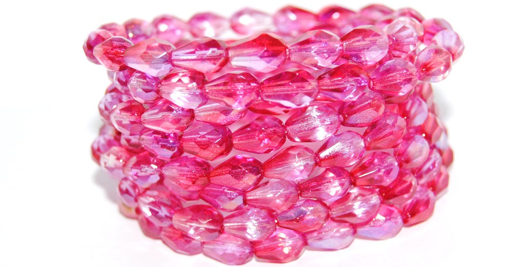 Cut Fire Polished Faceted Drop Pear Glass Beads, Crystal 48120 (30 48120), Glass, Czech Republic