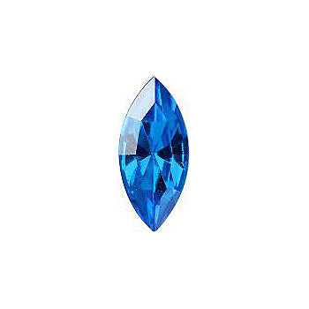 Navette Faceted Pointed Back (Doublets) Crystal Glass Stone, Blue 11 Transparent With Aluminium (60050-Al), Czech Republic