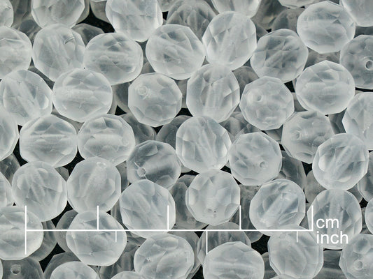 OUTLET 250g Fire Polished Round Faceted Beads, 8 mm, Crystal Matte (151-19001-08x08-00030-84110)