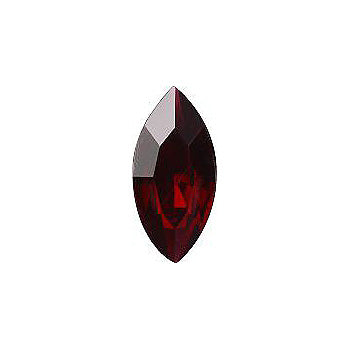 Navette Faceted Pointed Back (Doublets) Crystal Glass Stone, Red 10 Transparent With Chrome (90150-K-Chr), Czech Republic