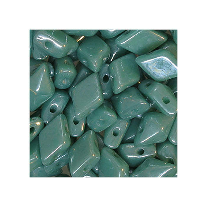 DIAMONDUO glass two-hole beads rhombus gemduo Turquoise Hematite Glass Czech Republic