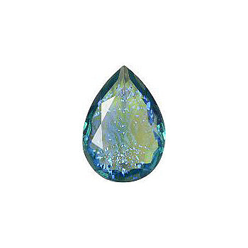 Pear Faceted Pointed Back (Doublets) Crystal Glass Stone, Blue 15 Mexico Opals (Mex-16), Czech Republic