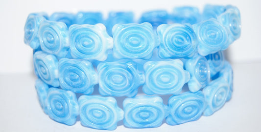 Spiral Turtle Pressed Glass Beads, 7624 (7624), Glass, Czech Republic