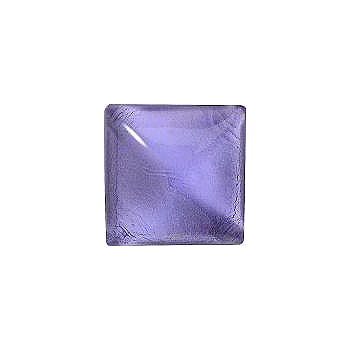 Square Cabochons Flat Back Crystal Glass Stone, Violet 2 With Silver (20519-L), Czech Republic