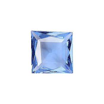 Square Faceted Pointed Back (Doublets) Crystal Glass Stone, Aqua Blue 8 Transparent (30010), Czech Republic