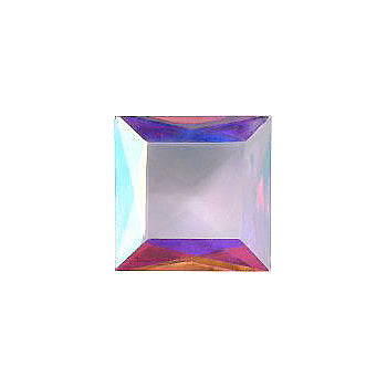 Square Faceted Pointed Back (Doublets) Crystal Glass Stone, White 8 Transparent With Ab, Polished (000300-Abp), Czech Republic