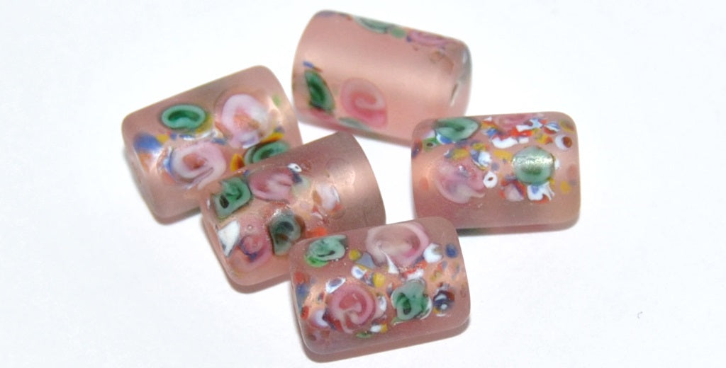 Czech Glass Hand Made Roller Tube Lampwork Beads, (M), Glass, Czech Republic